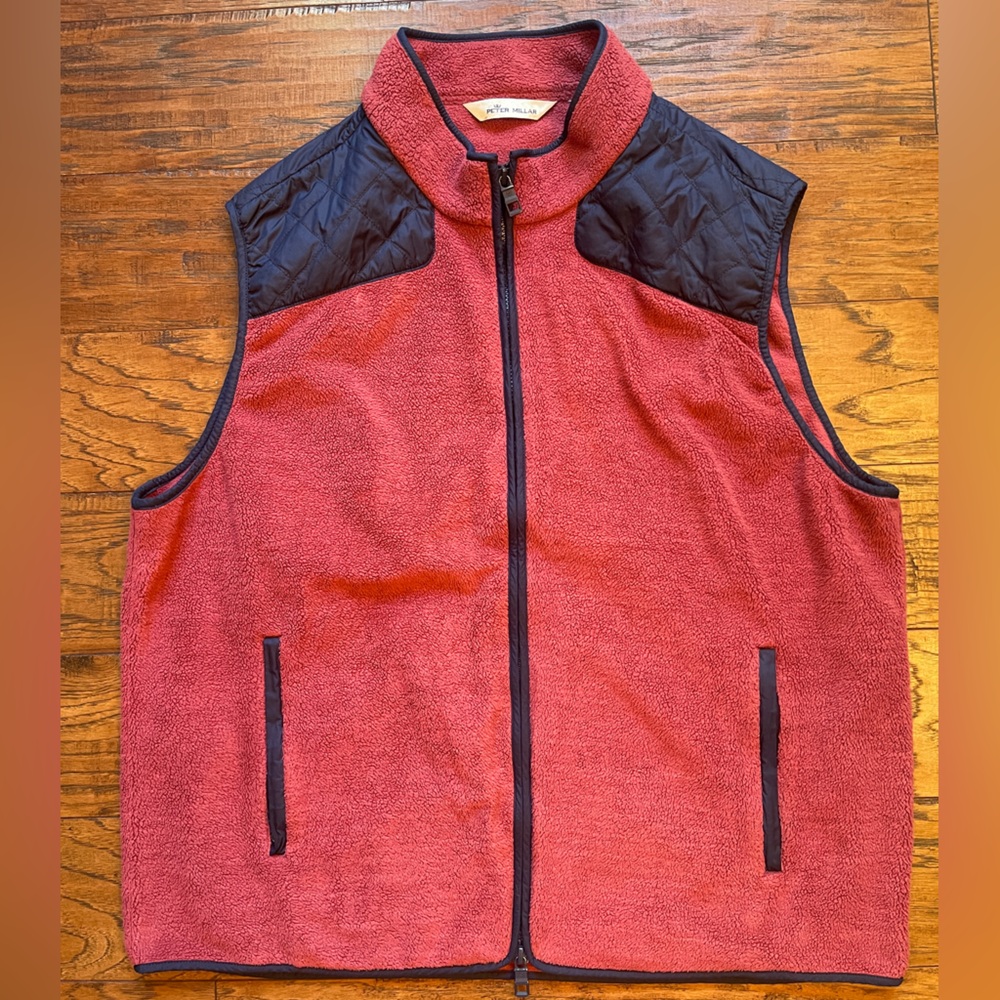 Peter Millar Red and Blue Sherpa Vest